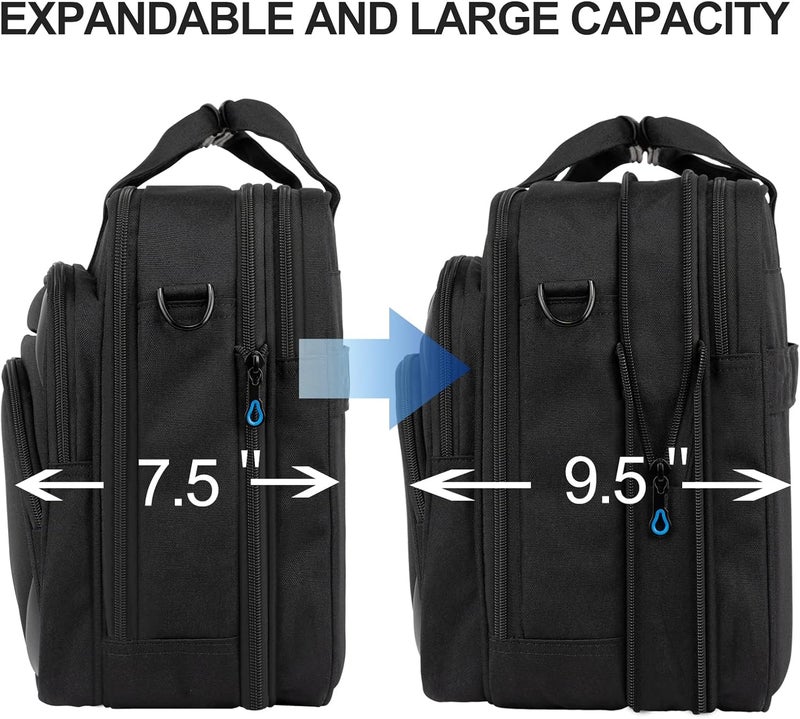 KROSER Laptop Bag 17.3 Inch Premium Laptop Briefcase, Expandable Laptop Shoulder Messenger Bag Durable Computer Case - Image 2