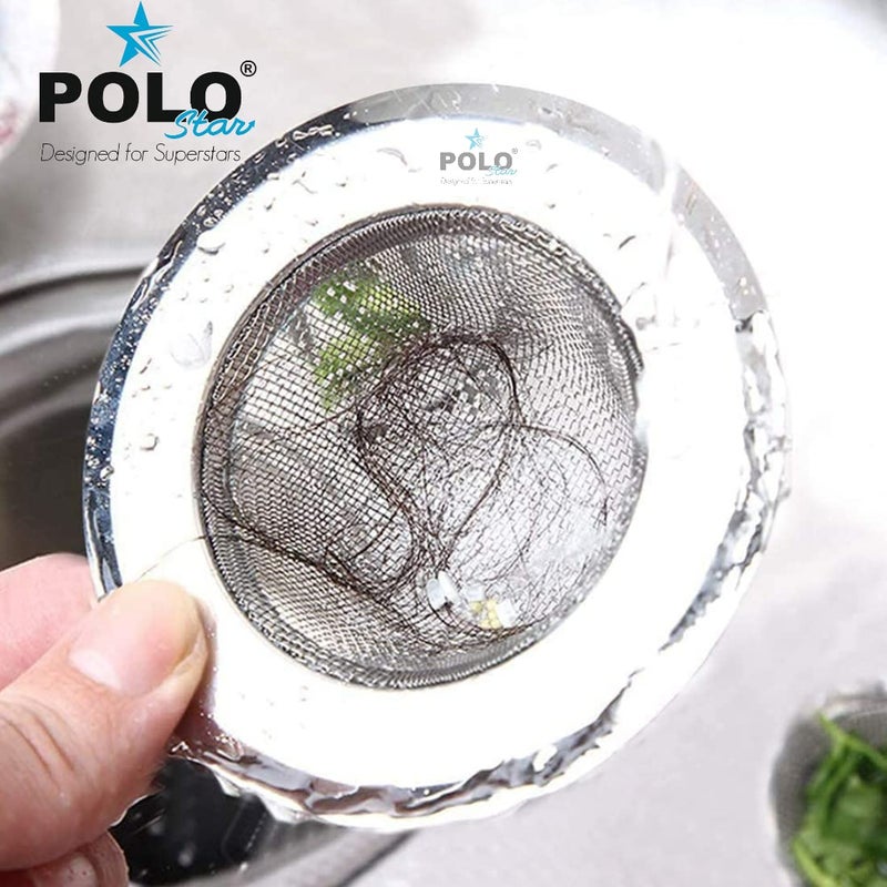 POLOSTAR Stainless Steel Sink Strainer (Pack of 2) - 4 Inch Kitchen Drain Basket Filter | Rust-Proof SS Sink Jali for Basin, Bathroom & Wash Area (11 cm) - Image 5