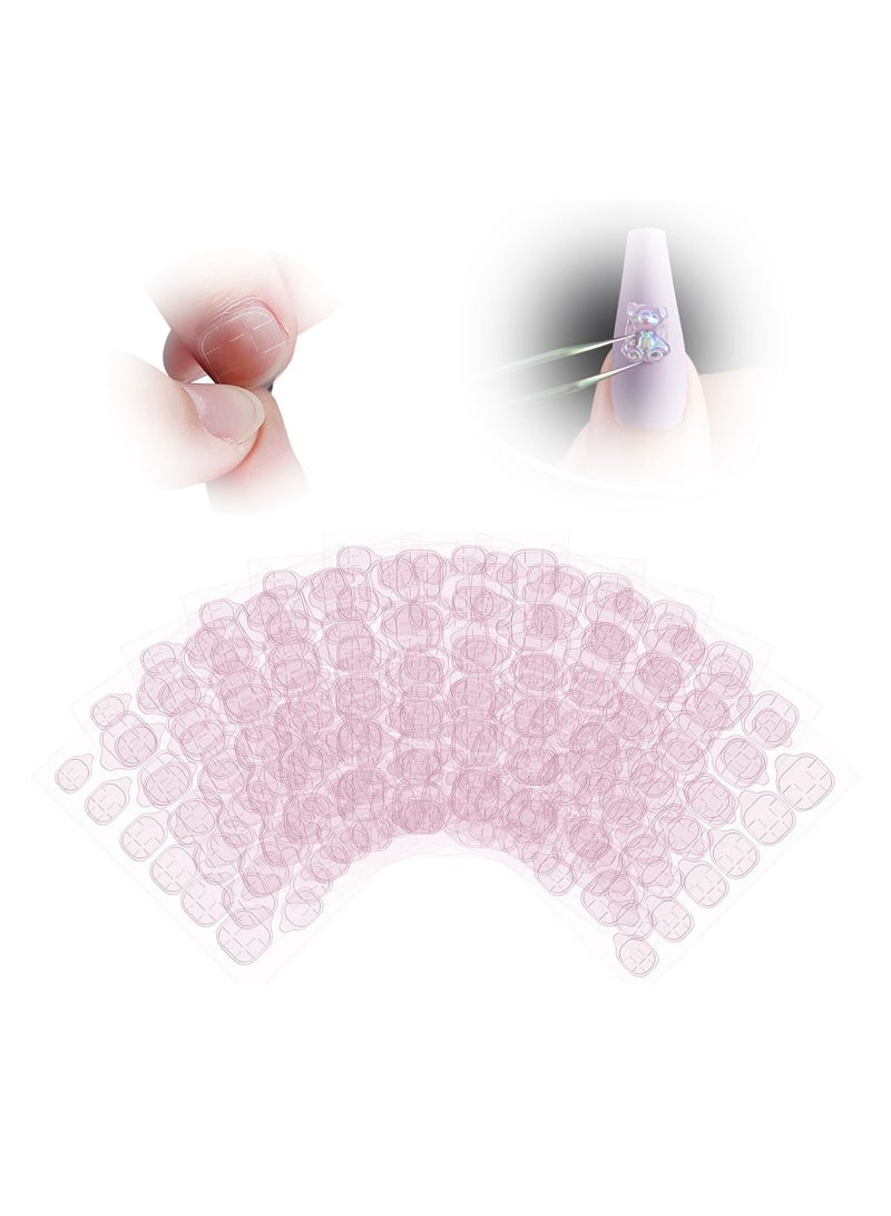 NIBEMINENT Nail Glue Sticker, Double Sided Adhesive Tabs False Tips for Press on Sticky Waterproof Breathable Jelly 10 Sheets - Image 1