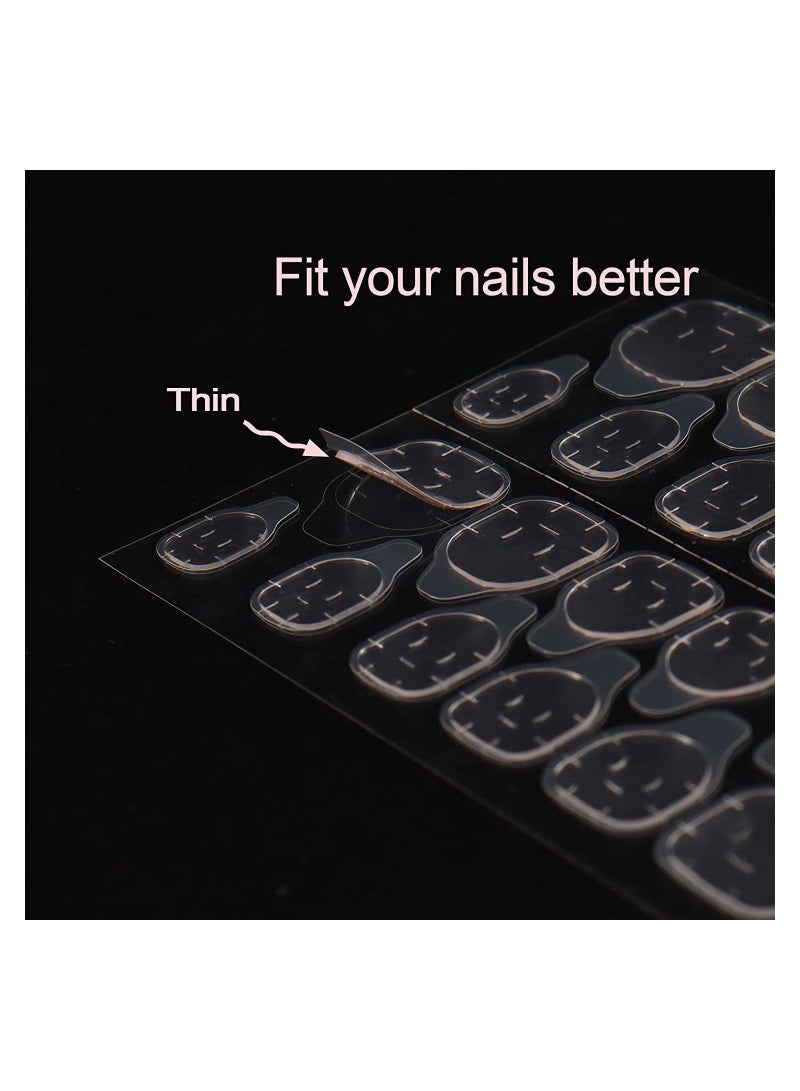 NIBEMINENT Nail Glue Sticker, Double Sided Adhesive Tabs False Tips for Press on Sticky Waterproof Breathable Jelly 10 Sheets - Image 5