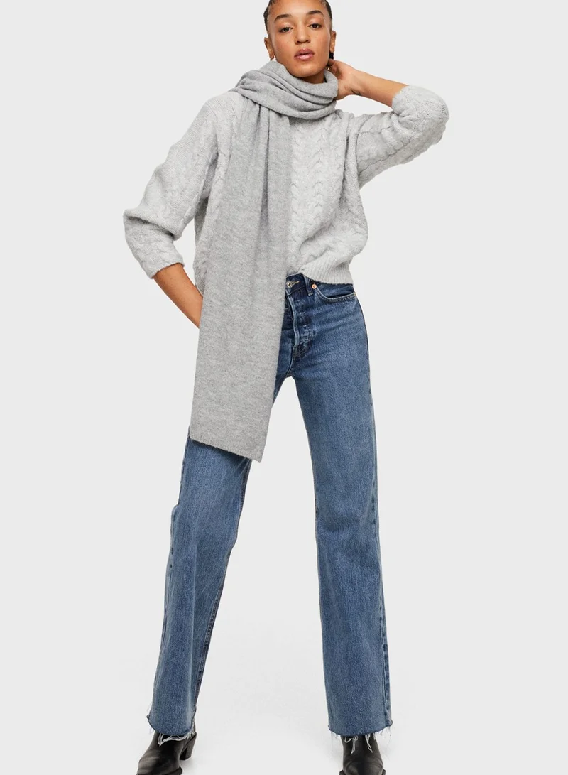 MANGO Crew Neck Knitted Sweater