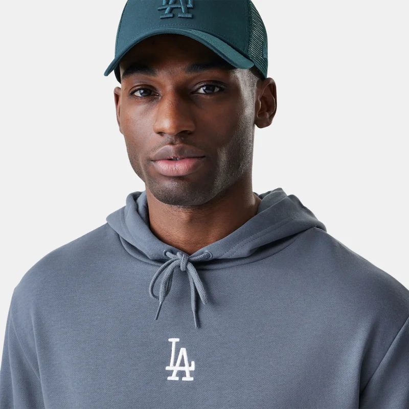 New Era Grey Men's MLB Los Angeles Dodgers League Essential Hoodie for Men | Best Price UAE