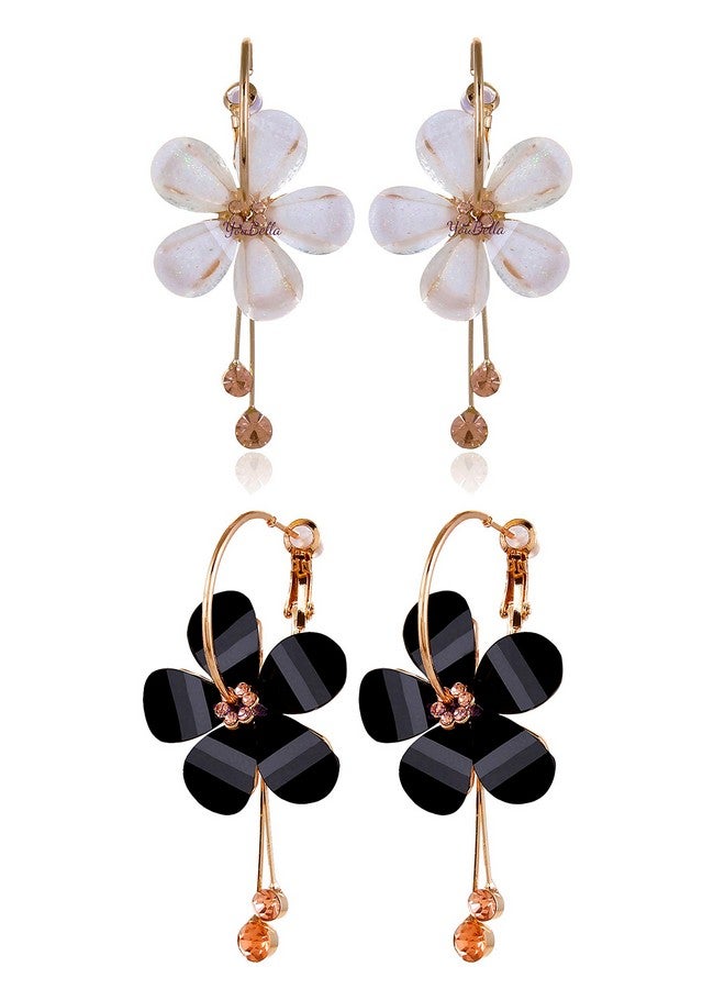 YouBella Jewellery Gold Plated Floral Earrings for Girls and Women (Combo) - Image 1