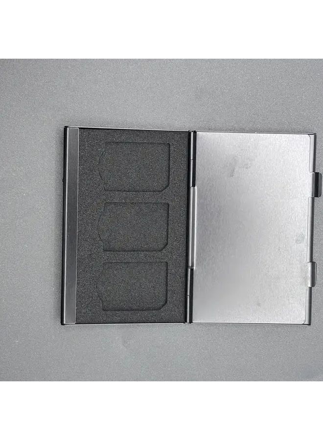Aluminum Memory Card Case Durable Hinge Design Storage Box For SD Phone Cards Silvery - Image 5