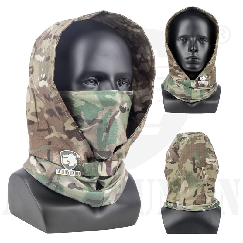 ACTIONUNION قناع ACTIONUNION Airsoft لكامل الوجه جمجمة بالاكلافا قناع الوجه للرجال قناع هيكل عظمي قناع تكتيكي واقٍ لكرة الطلاء زي تنكري (أسمر) - Image 4