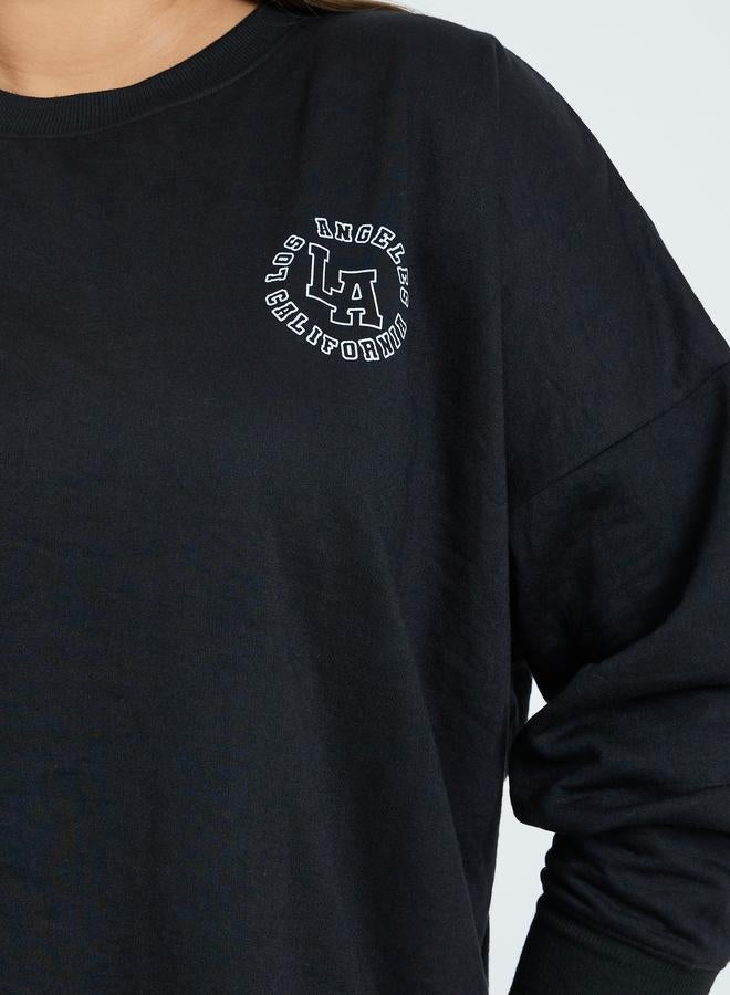 Styli Plus Size Longline Printed Sweatshirt - Image 3