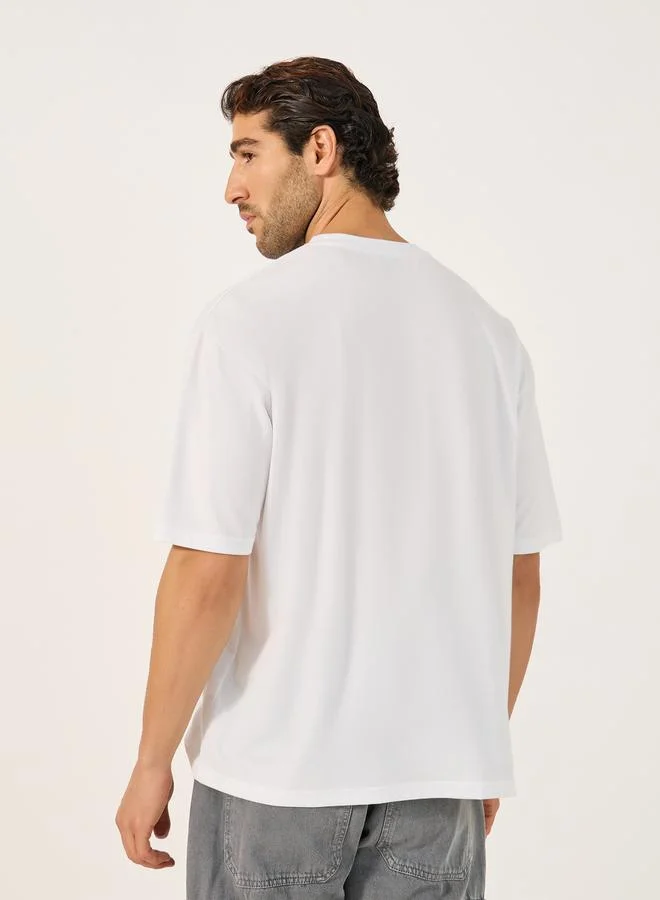 Styli Typography Print Short Sleeve Oversized T-Shirt