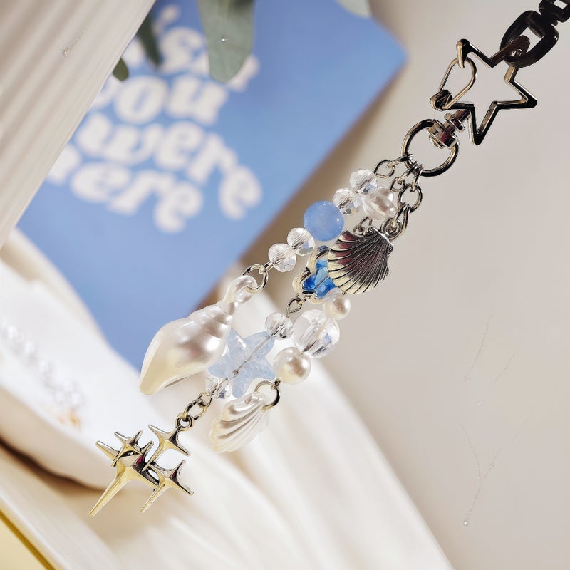 New Starfish Keychain سلسلة المحيط قلادة Starfish Keychain حقيبة قلادة سيارة قلادة الجملة - Image 3