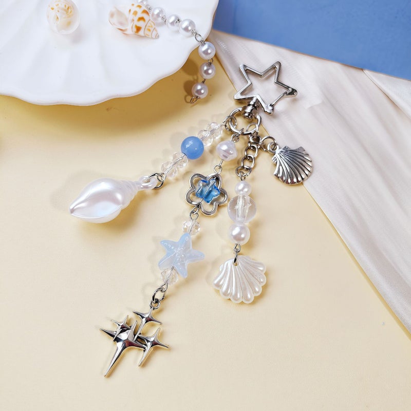 New Starfish Keychain سلسلة المحيط قلادة Starfish Keychain حقيبة قلادة سيارة قلادة الجملة - Image 1