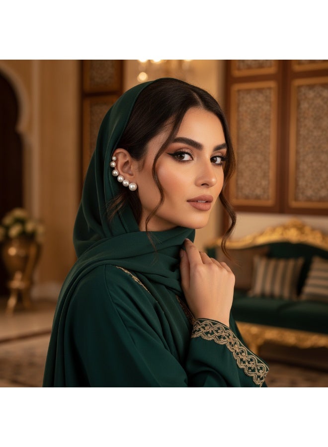 سنسيب أقراط اللؤلؤ المسطحة الرائعة للنساء، 6 أزواج من أقراط اللؤلؤ المسطحة في مجموعات أقراط مرصعة 3-8 مم لثقب متعدد لا يسبب الحساسية - Image 2