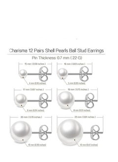 SYNSYB Dainty Flat Back Pearl Earrings for Women, 6 Pairs Flatback Pearl Earrings in 3-8MM Studs Earring Sets for Multiple Piercing Hypoallergenic  - Image 3