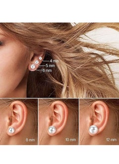 SYNSYB Dainty Flat Back Pearl Earrings for Women, 6 Pairs Flatback Pearl Earrings in 3-8MM Studs Earring Sets for Multiple Piercing Hypoallergenic  - Image 5