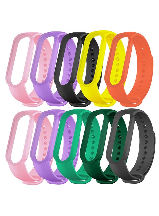 10 Pieces of Strap Band for Xiaomi Mi Band 6 Mi Band 5 - Silicone Watch band Replacement Band
