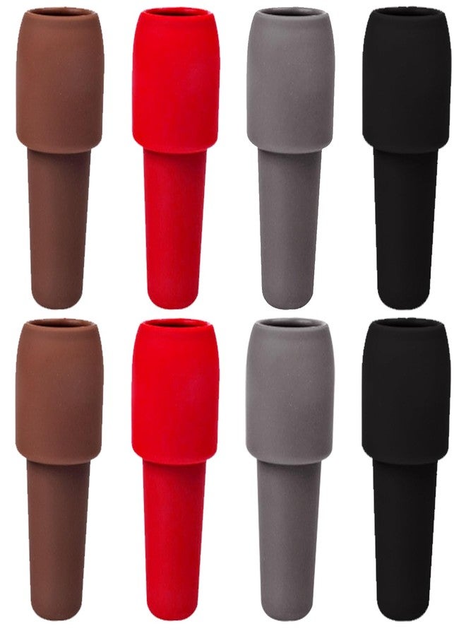 سنيماني ٨ قطع من سدادات زجاجات النبيذ، سدادات سيليكون من CNYMANY، بديل قابل لإعادة الاستخدام لسدادات زجاجات المشروبات مع غطاء مانع للانزلاق، غطاء زجاجة لحفظ النبيذ طازجًا - Image 1