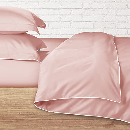 Spread Spain® Italian Cotton 500 Thread Count Single Bed Size Duvet/Quilt Cover, Soft, Breathable and Closure Zipper Duvet Cover (60" x 90" Inch, Rose Pink) - Image 2