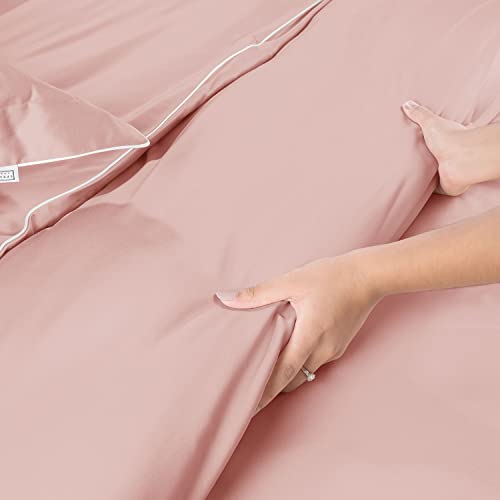 Spread Spain® Italian Cotton 500 Thread Count Single Bed Size Duvet/Quilt Cover, Soft, Breathable and Closure Zipper Duvet Cover (60" x 90" Inch, Rose Pink) - Image 3