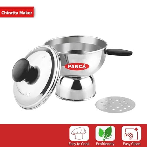 Panca Chiratta Puttu Maker with Handle Use with Pressure Cooker Puttu Kutti Puttu Steamer Silver, Make in India - Image 2