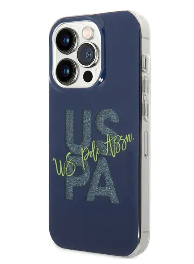 U.S.Polo IML Glitter Script Hard Case for iPhone 15 Pro Max - Navy - Image 3