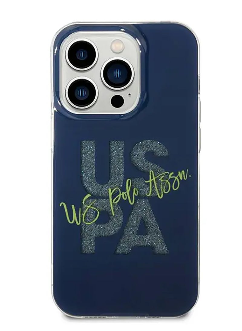 U.S.Polo IML Glitter Script Hard Case for iPhone 15 Pro Max - Navy - Image 4
