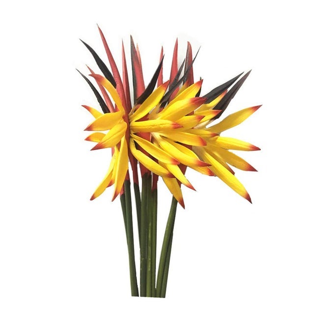 DODXIAOBEUL Medium Bird of Paradise 23 InchArtificial Flowers Outdoor UV Resistant No Fade Fake Plastic Plants Artificial Flower Plants Small Flower Arrangement for Home Office 8 Pcs Yellow