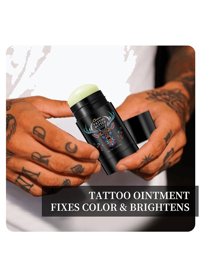 OCHEAL - Tattoo Butter, Tattoo Aftercare Helps Heal & Prevents Fading, New And Old Tattoo Moisturizing Repair Brightener, For Color Enhancement, Natural Organic Tattoo Cream 40g - Image 1