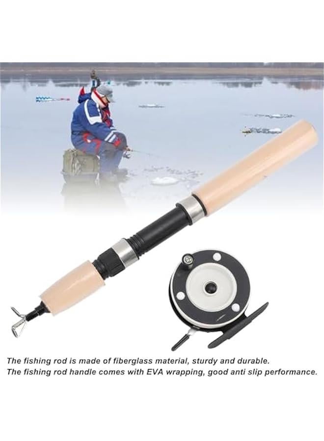 OCTOBER 65cm Ice Fishing Rod Reel Combo, Fishing Pole Kit, Smooth Rotation, Comfortable Grip, Non Slip, Spinning Ice Fishing Combo, Fiberglass Material, #711 - Image 5