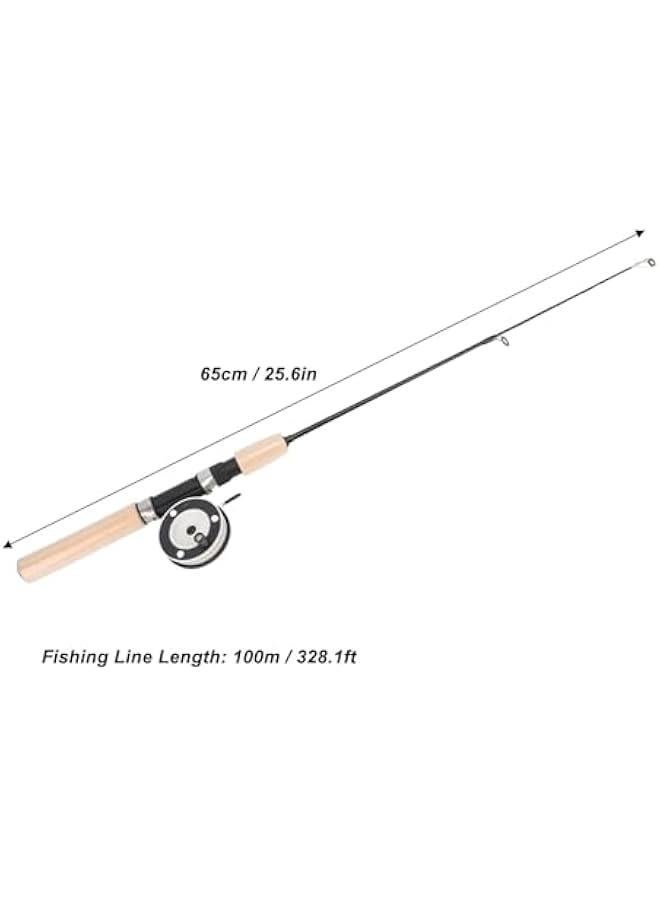 OCTOBER 65cm Ice Fishing Rod Reel Combo, Fishing Pole Kit, Smooth Rotation, Comfortable Grip, Non Slip, Spinning Ice Fishing Combo, Fiberglass Material, #711 - Image 2