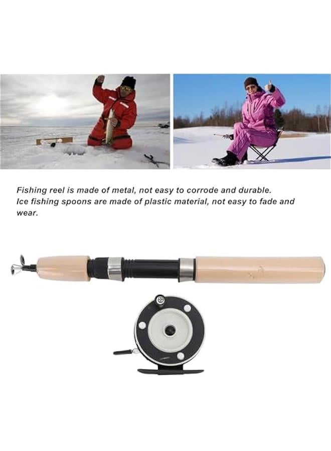 OCTOBER 65cm Ice Fishing Rod Reel Combo, Fishing Pole Kit, Smooth Rotation, Comfortable Grip, Non Slip, Spinning Ice Fishing Combo, Fiberglass Material, #711 - Image 4