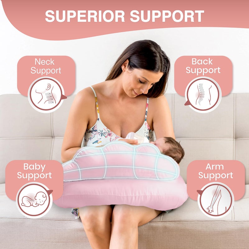 PILLANI Nursing Pillow, Breastfeeding Pillows for Enhanced Safety & Comfort for Mom & Baby, Removable Cotton Cover, Adjustable Waist Strap, Breastfeeding Essentials, Baby Registry Search - Image 4