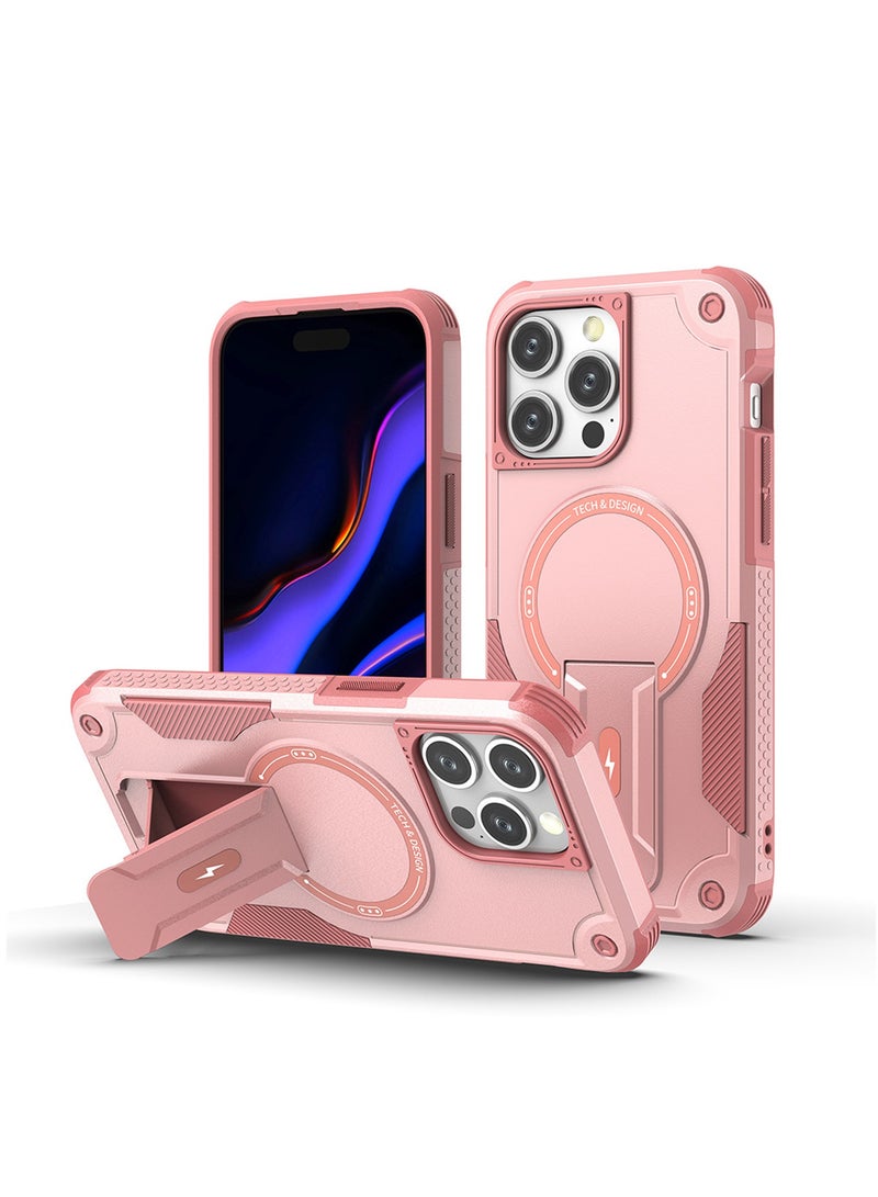 SYOSI Magnetic Phone Case, 2023 Latest model Creative Mobile Phone Case with iPhone15 Pro max, Anti-fall Case, Anti-Fingerprint/Skid Cover, PC+TPU, Compatible with MagSafe, Pink - Image 1