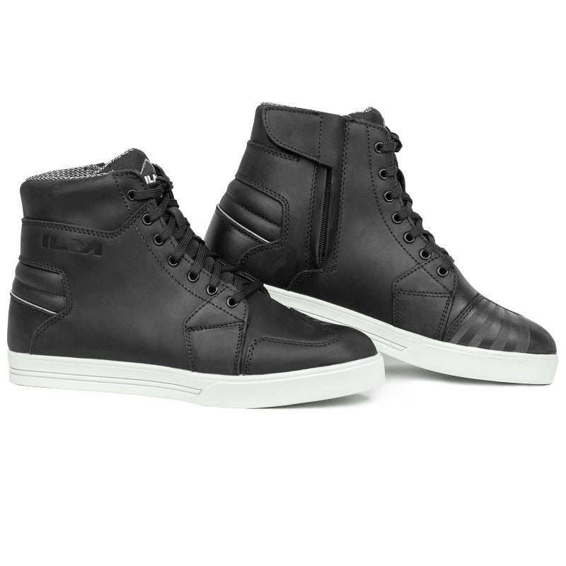 ILM Motorcycle Riding Shoes for Men AntiSlip Leather Waterproof Breathable Street Shoes Protective Gear UB32 Black95 - Image 2