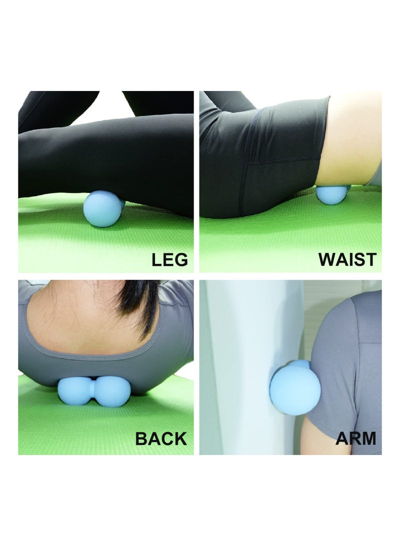 SYOSI Peanut Massage Ball, Double Lacrosse Ball Deep Tissue Roller Trigger Point Ball Yoga Massage Ball Bodywork Therapy Ball for Physical Therapy Myofascial Release Muscle Relaxer Acupoint Massage - Image 3