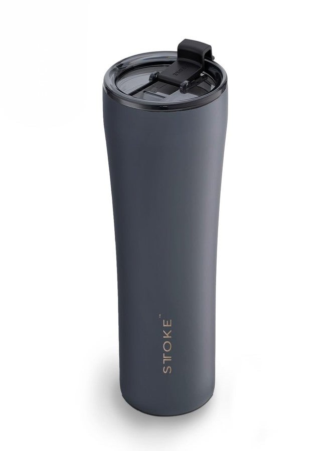 Sttoke Leakproof Ceramic Reusable Coffee Cup 16 Oz - Slated Grey - Image 1