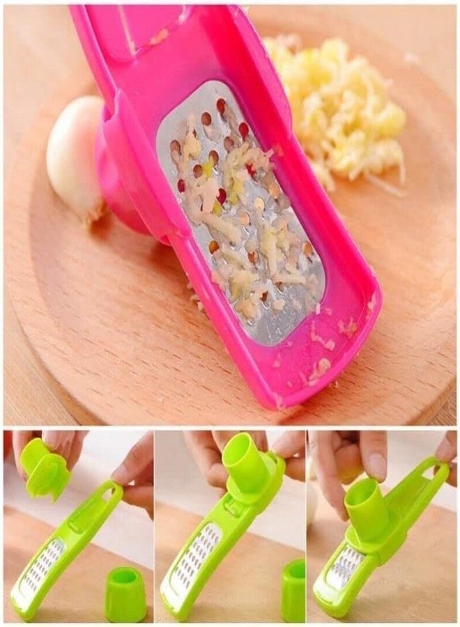 Mozff Multifunction Cutter Grater Stainless Steel Pressing Garlic Slicer, Cutter Shredder Kitchen To Garlic Slicer Stainless Steel Shredder .Kitchen Tool slicer vegetable cutter - Image 2