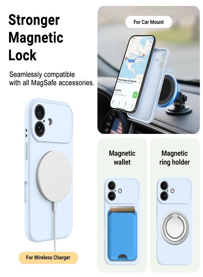 OTOFLY Magnetic for iPhone 17 Case,Compatible with Magsafe,Classic Liquid Silicone Mobile Phone Case,Integrated Camera Control Button,Anti-Scratch Microfiber Lining,Light Blue - Image 5