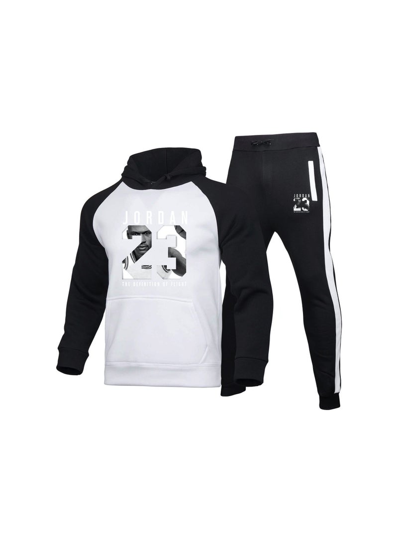KUYING New Fashion Brand Printed Hoodie Sports Set Casual Hoodie