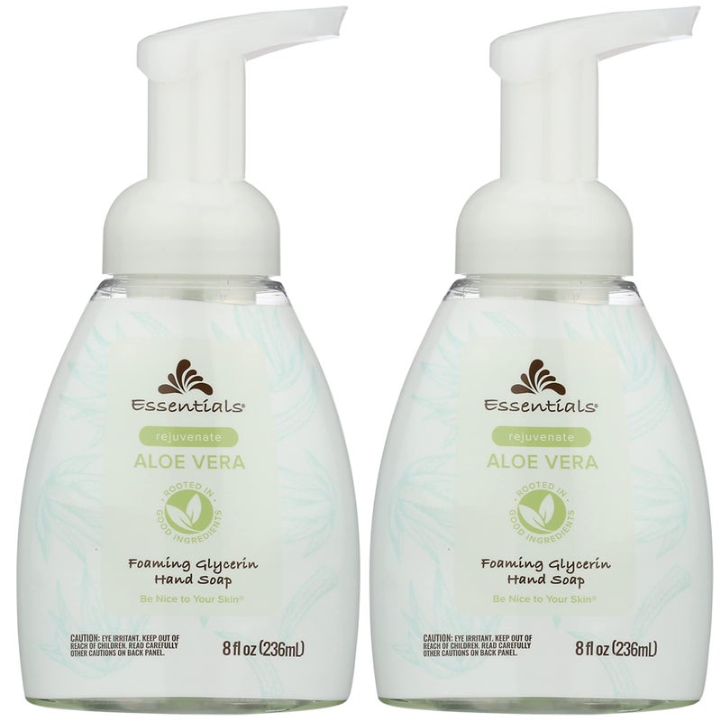 Essentials Foaming Glycerin Hand Soap Aloe Vera 8Fluid Ounce Pack of 2