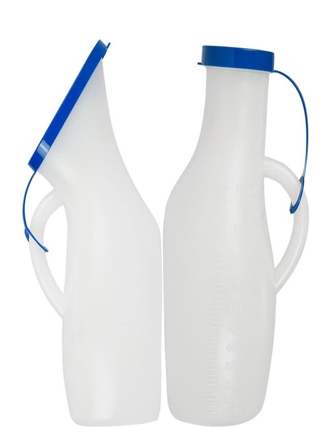 انمول وعاء بول بلاستيكي طبي محمول وآمن مع غطاء - 750 مل - (مجموعة للذكور والإناث) - Image 2