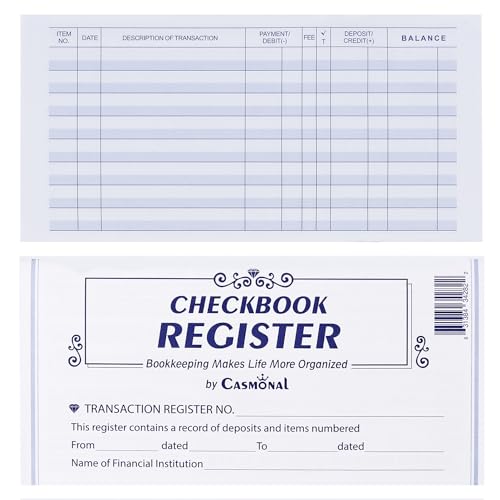 Casmonal 12 Pack Checkbook Register, Check Register Books for Personal and Work Use, Transaction Registers, Accounting Ledger Books, and Checking Account Register Books, 24/25/26 Calendars - Image 1