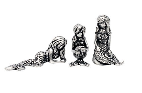 Basic Spirit Yoga Mermaid Figurine Set (Pewter)-Mini 3 pc. Set - Image 2