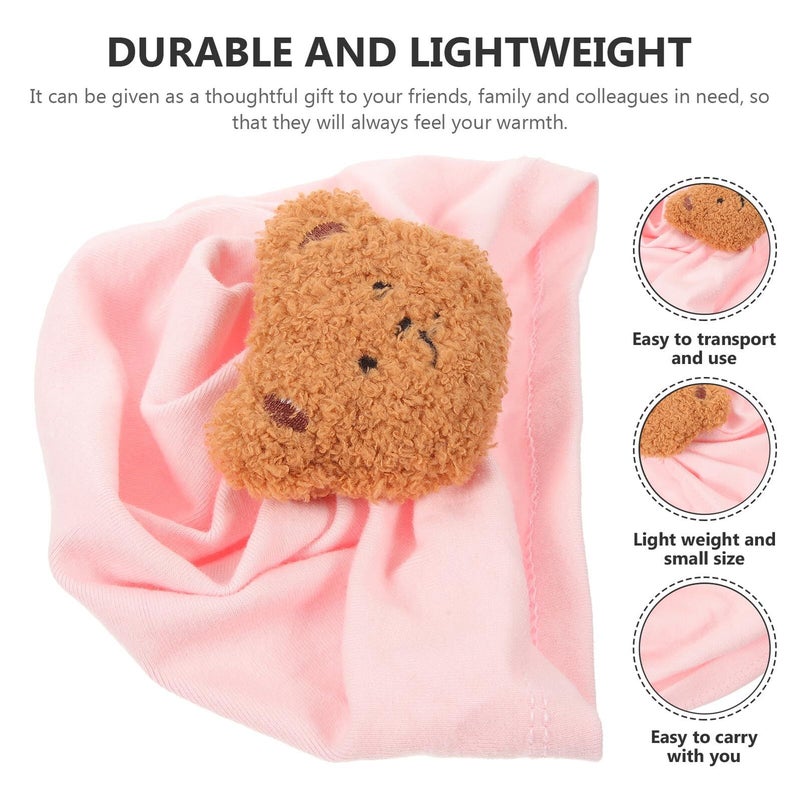 Newborn Infant Cotton Turban Cap Elastic Beanie Lightweight Spring Autumn Cute Bear Design Pink - Image 4