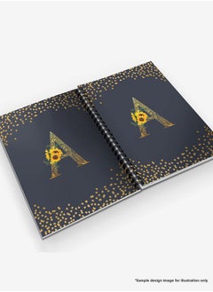Stylizedd Designer A5 Spiral Notebook Memo Notepad Journal - Custom Monogram Initial Letter Mandala Floral Pattern Alphabet - U - Grey  - Image 4