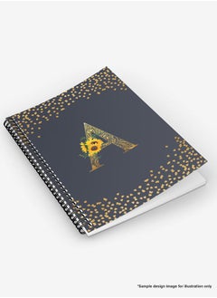 Stylizedd Designer A5 Spiral Notebook Memo Notepad Journal - Custom Monogram Initial Letter Mandala Floral Pattern Alphabet - U - Grey  - Image 5
