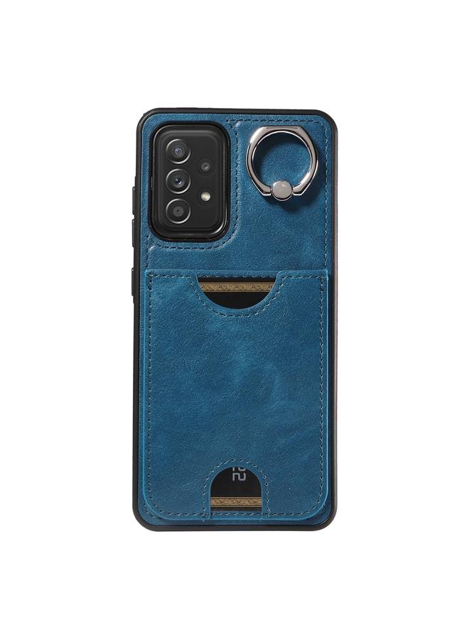 S-TOP Case For Samsung Galaxy A52 5G / 4G / A52s 5G Calf Texture Card Slot Ring Holder Phone Case - Image 2