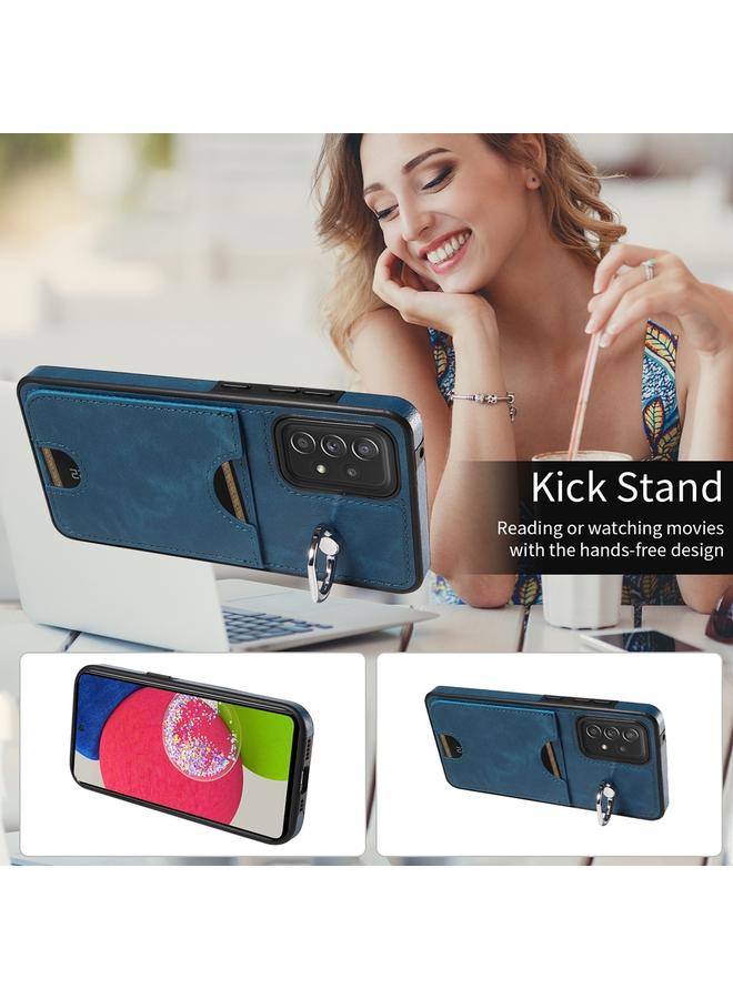 S-TOP Case For Samsung Galaxy A52 5G / 4G / A52s 5G Calf Texture Card Slot Ring Holder Phone Case - Image 4