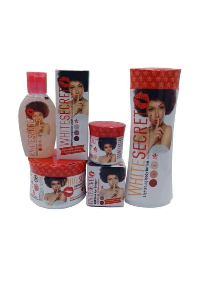 Secret White Skin Lightening Kit Lotion 200ml Cream 140ml Serum 30ml Cream 30ml Oil 60ml - Image 1