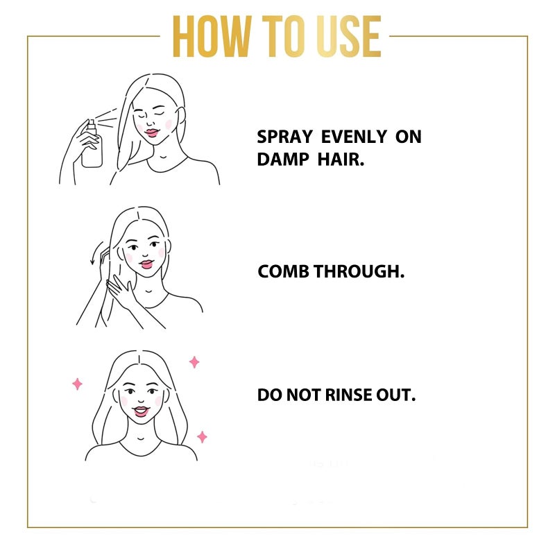 Magic Master Keratin Leave-In Conditioner Spray & Detangler, Grow Long Biotin - Anti-Frizz Deep Conditioner For Split Ends & Breakage - Caffeine & Ginseng for Curly, Dry & Damaged Hair - Image 5