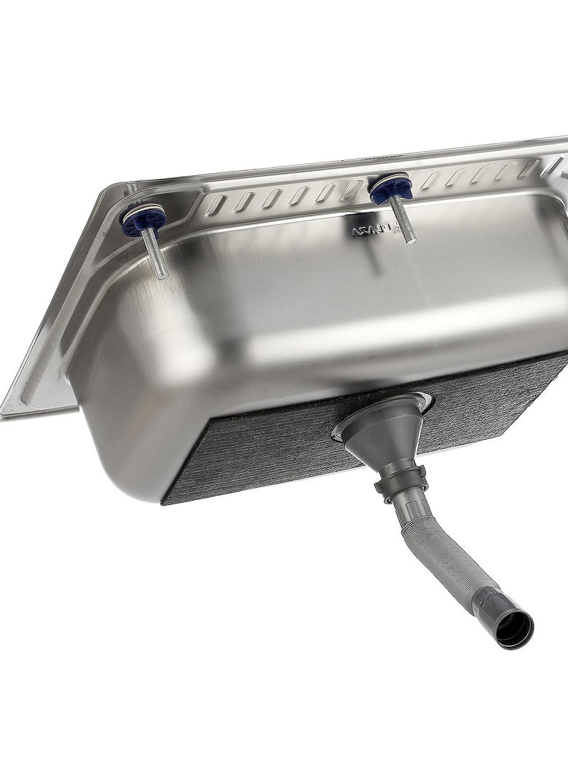 Shams Kitchen sink 50/80 cm with drain, jumbo model for large kitchens - Image 4