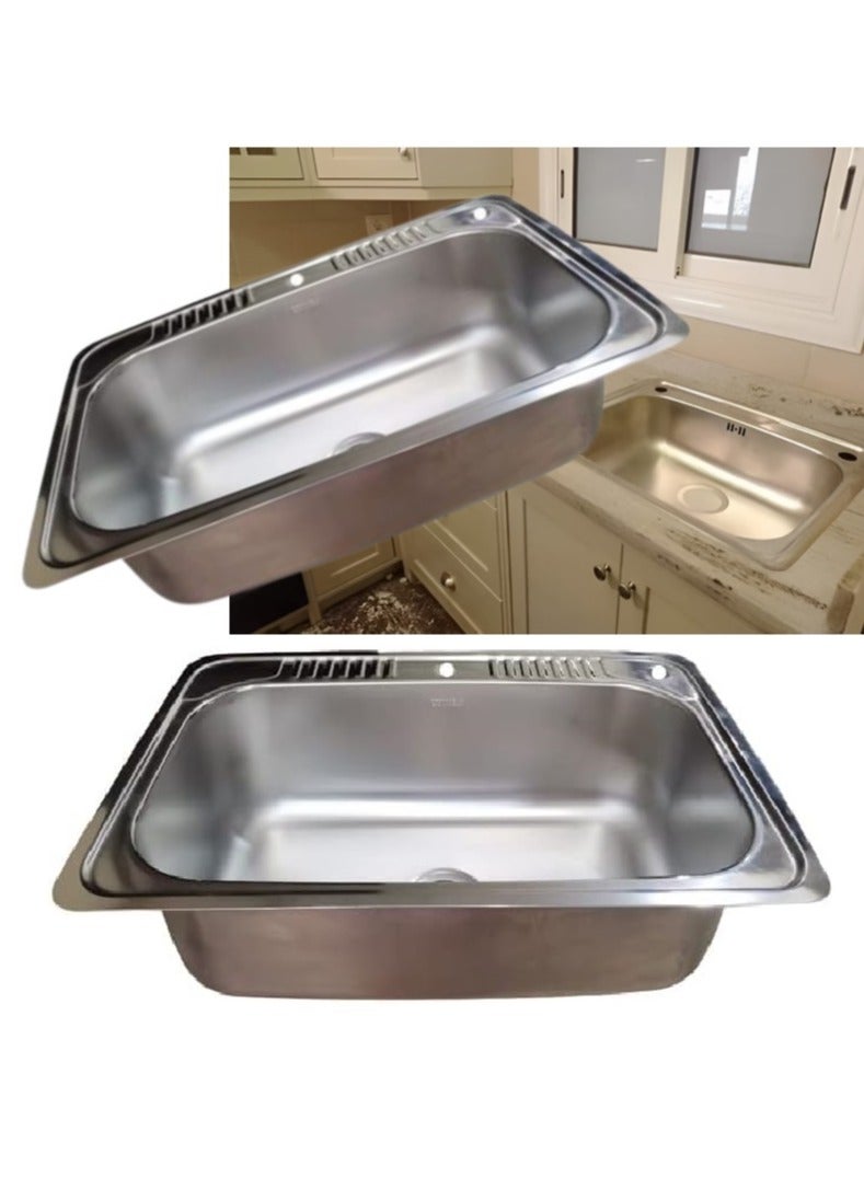 Shams Kitchen sink 50/80 cm with drain, jumbo model for large kitchens - Image 3