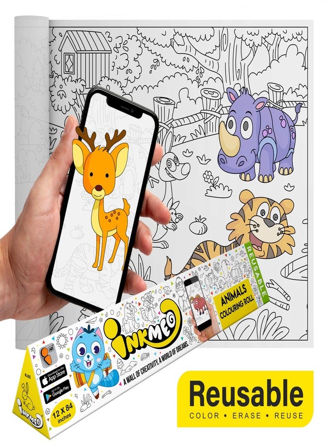 Inkmeo | Animal Wall Colouring Roll | AR Enabled | Interactive Educational Learning Chart | for Kids | of All Ages | Best Gift | Size (6 X 40 Inches) | Wildlife Awareness and Discovery - Image 2